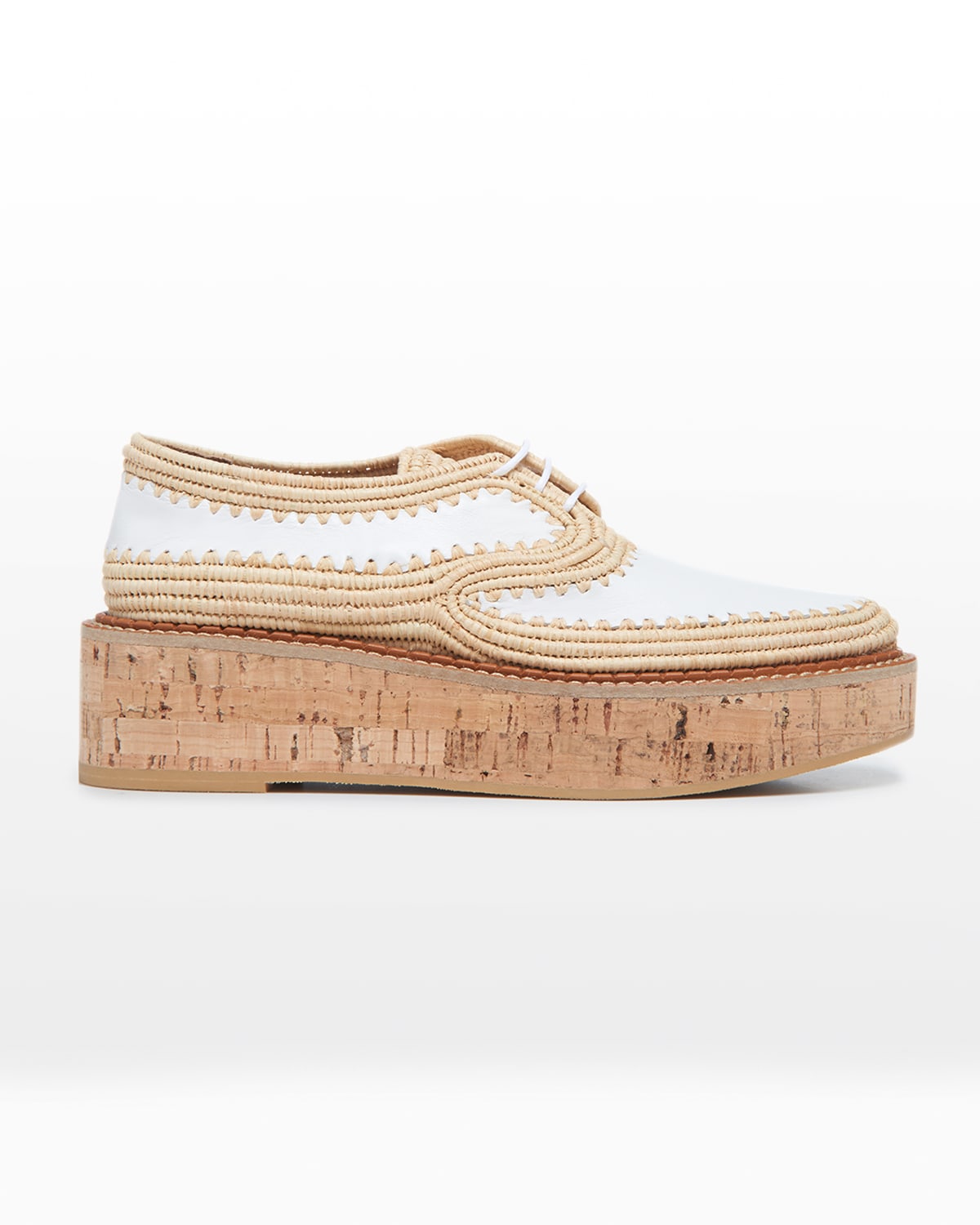 Louis Brogue Raffia Platform Loafers