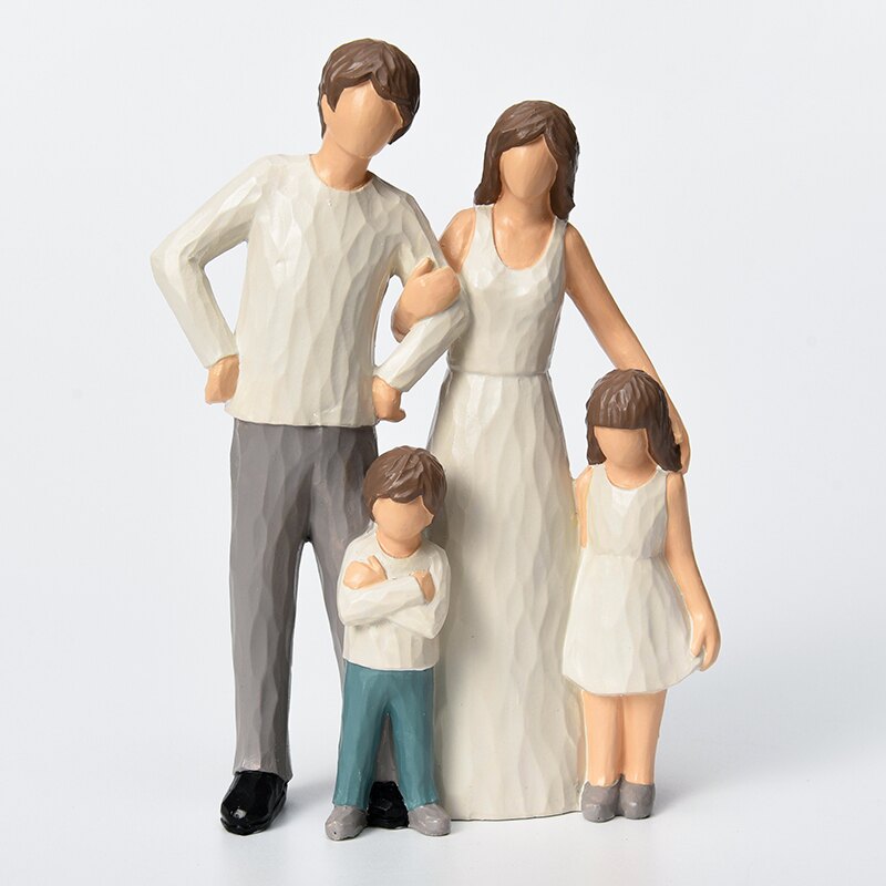 創意幸福人物結婚擺件親子一家四口床頭柜臥室客廳裝飾品生日禮物