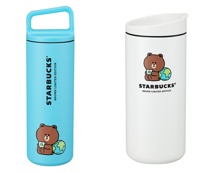 星巴克聯名LINE FRIENDS不銹鋼杯&不鏽鋼水瓶太萌。售價900~1200元