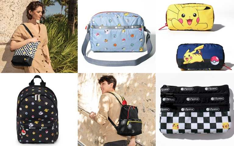 Pokémon x LeSportsac聯名系列將在4月30日起於全台LeSportsac門市販售。（圖／LeSportsac）