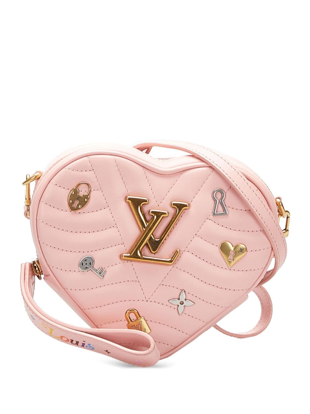 Louis Vuitton - pre-owned New Wave Love Lock Heart crossbody bag - women - Calf Leather - One Size - Pink
