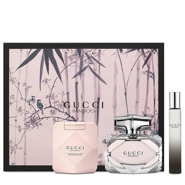 GUCCI 竹棻女性淡香精禮盒 三件組(淡香精75ml+滾珠筆7.4ml+身體乳50ml)《Belle倍莉小舖》59726