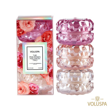 ● 美國頂級香氛品牌 ● 玫瑰花漾3入香氛禮盒 ● 椰子蠟專利成分 ● 迷你浮雕玻璃罐51g*3 ● 美國原裝進口