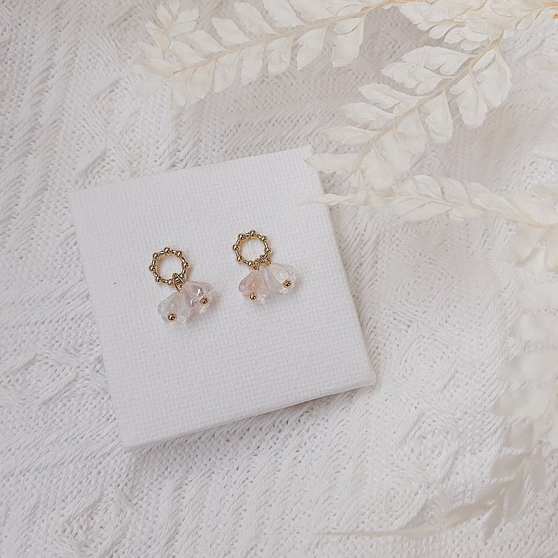 微客製-春分時刻捷克花珠耳環(可改耳夾)