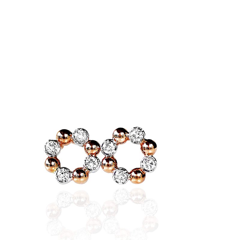 甜甜圈 鑲鑽耳環 (甜點系列) DONUTS Diamond Earrings