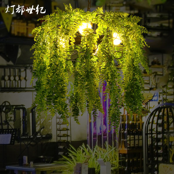 植物燈 創意個性綠植燈具胡桃裏音樂主題餐廳火鍋清吧奶茶店裝飾植物吊燈T