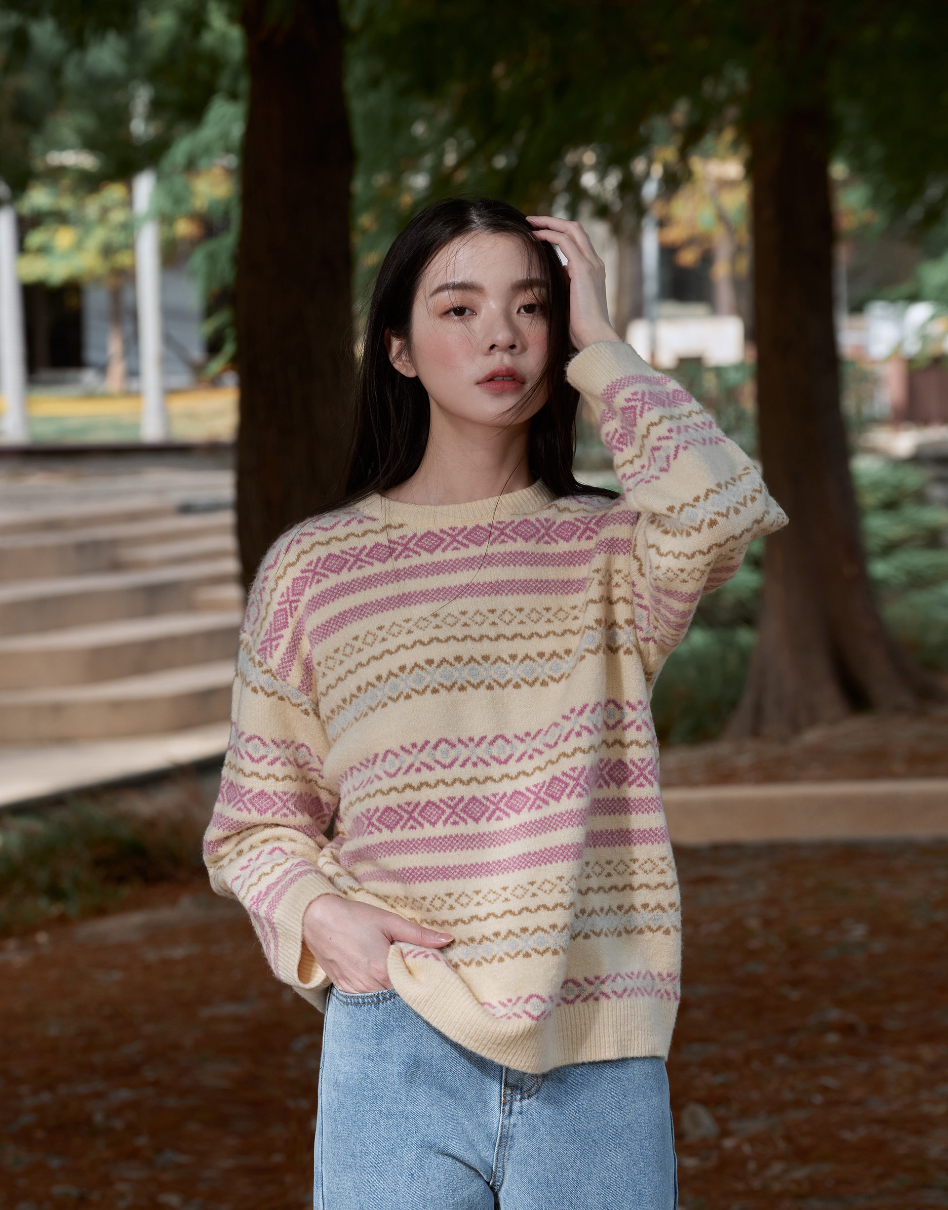 舒適柔軟針織/配色圖騰設計