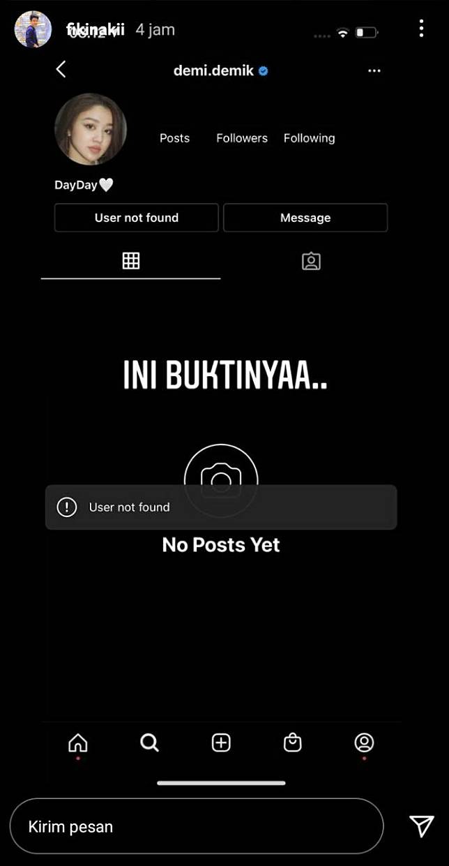 Akun Instagramnya Diblokir Dayana, Begini Reaksi Fiki Naki