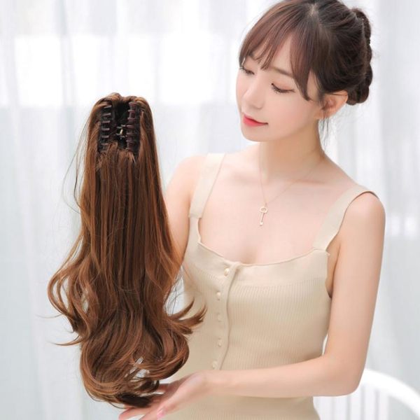 假髮 韓系假髮片梨花捲中長髮大波浪 逼真自然馬尾抓夾韓系女生時尚