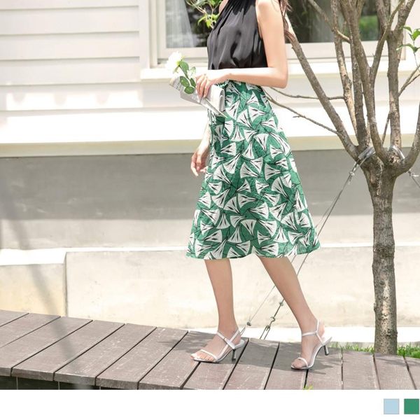 《CA1658-》臧芮軒。夏日滿版印花高含棉飄逸長裙 OB嚴選