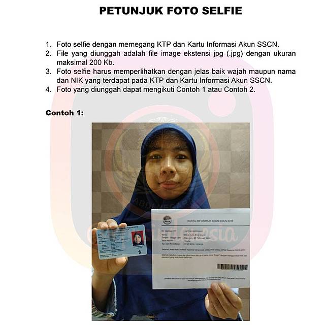 Petunjuk Foto Selfie CPNS 2018 untuk Diunggah di sscn.bkn 