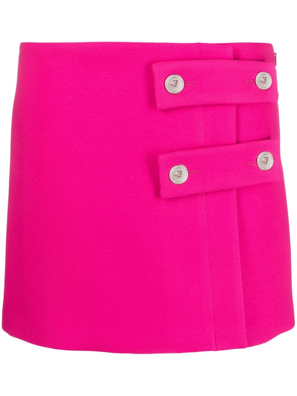 Versace - low-rise buttoned skirt - women - Acetate/Silk/Polyester - 40 - Pink