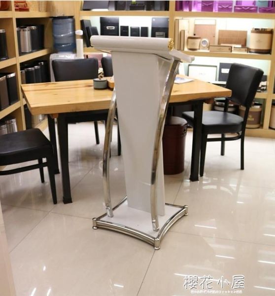 演講台定制講台接待台迎賓台物業餐廳不銹鋼演講台酒店髮言台咨客台QM『櫻花小屋』