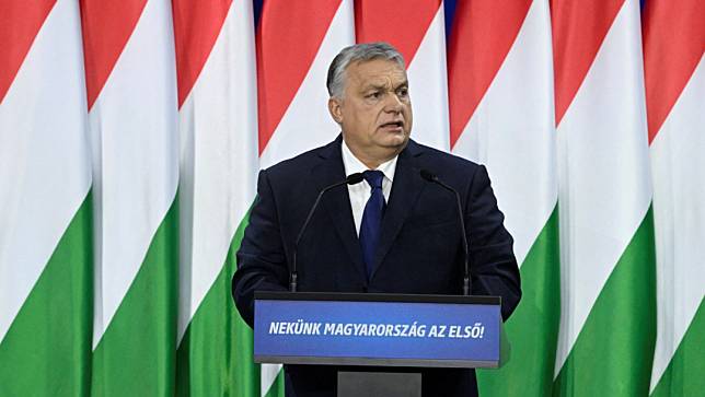 匈牙利總理奧班17日發表國情咨文演說。路透社