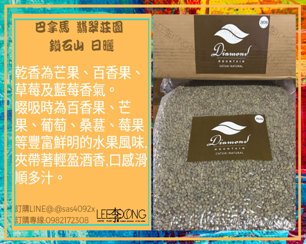 catuai)其中還有一款也就是我們今年引進的鑽石山(diamond mountain)系列產品 翡翠莊園 鑽石山系列(diamond mountain)栽種為在巴魯火山右方波奎特產區caas ver