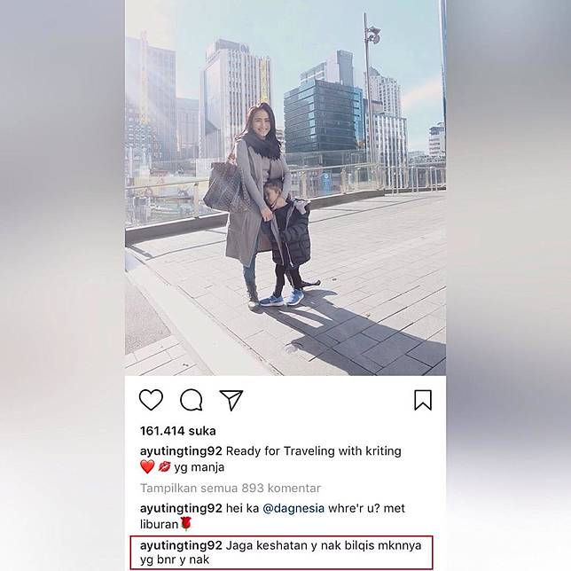 Tulis Komentar di Postingannya Sendiri, Instagram Ayu Ting Ting Akun Arisan?