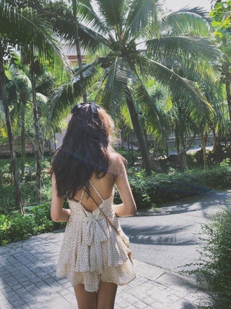 吊帶褲 法國小眾復古 19少女米黃色波點蛋糕荷葉波點吊帶裙褲度假連體褲 生活主義