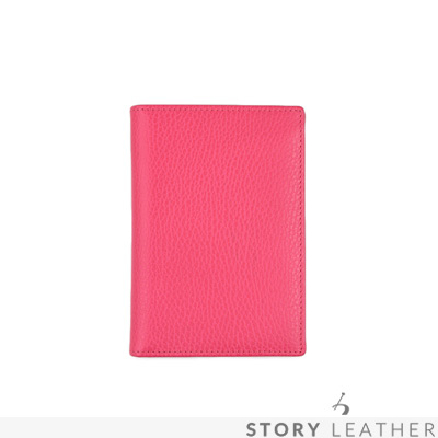 STORYLEATHER Style 90833 牛皮護照夾 荔枝紋桃紅