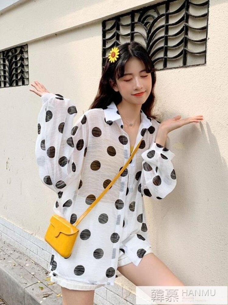 夏季2019新款韓版網紅薄款雪紡襯衫長袖防曬開衫上衣設計感小眾女 韓慕精品