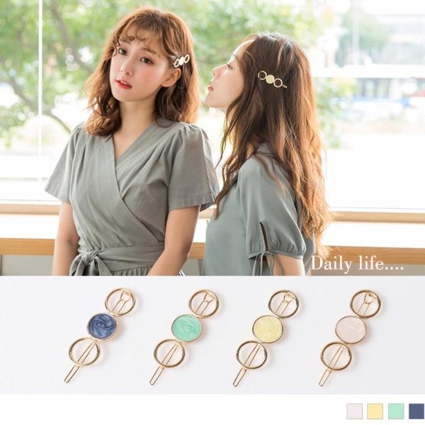 《ZB0658》氣質星光配色三連圈造型髮夾 OrangeBear