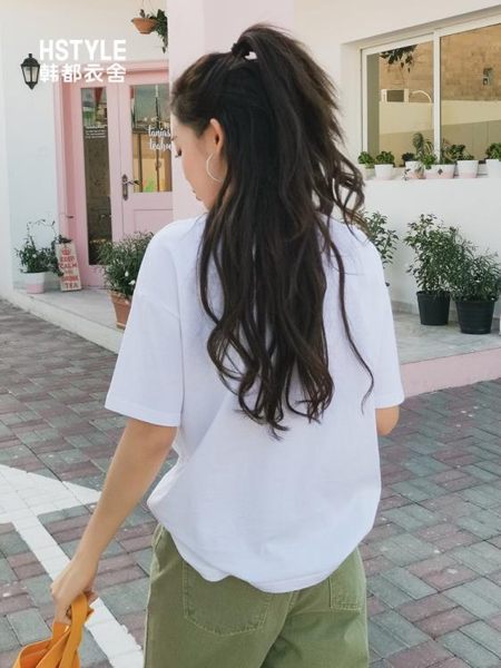 T恤 韓都衣舍韓版女裝夏裝新款情侶學生打底寬鬆短袖T恤NW12044棽 小天使