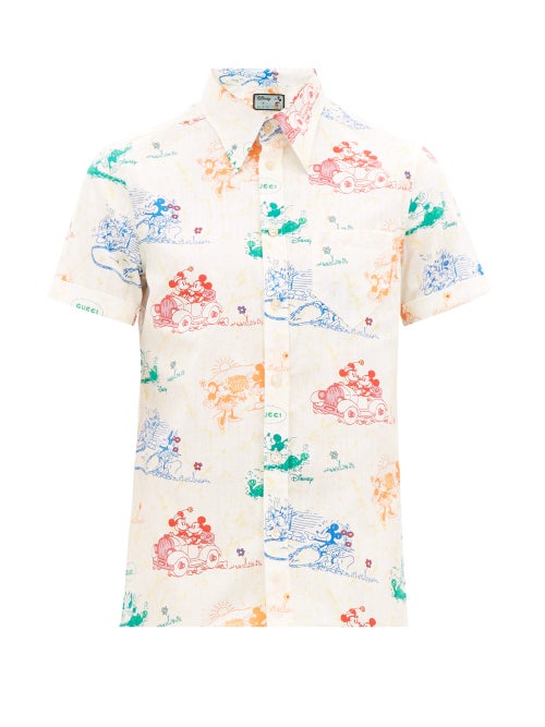 Gucci - Gucci's charming cream Mickey Mouse shirt is part of the house's capsule collection in colla