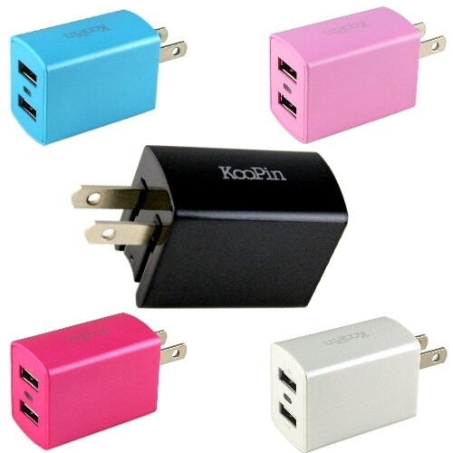 KooPin 超炫LED萬用雙孔USB充電器 5V/2.4A -台灣安規認證 《通過BSMI安規》台灣經濟部標準檢驗局，商品安全標章：R36503 支援iOS8、Android~ 2.4A大容量快速輸
