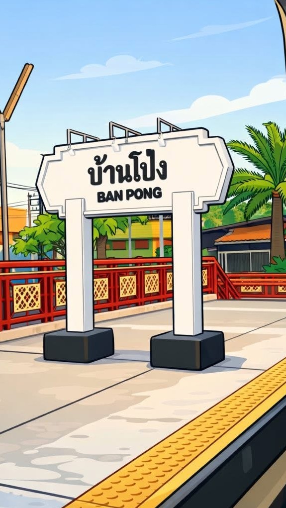 ห้องรับ-ส่ง สินค้า สถานีรถไฟบ้านโป่ง