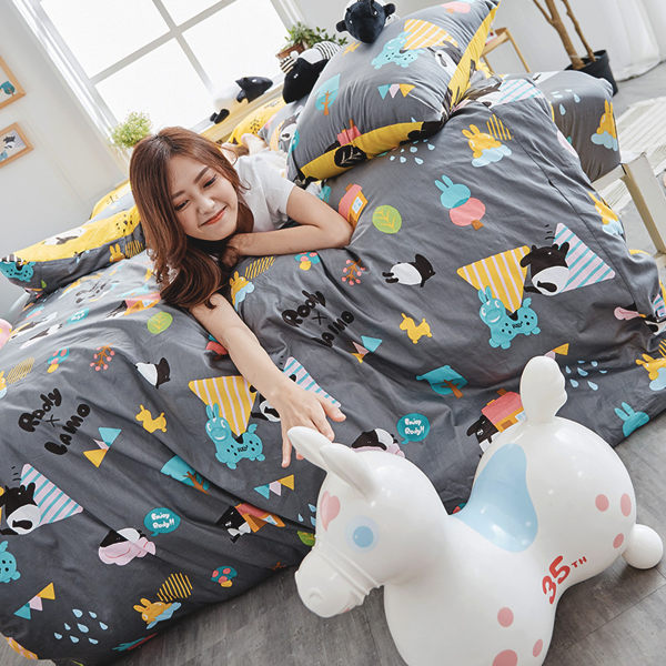 床包兩用被組 / 雙人加大【Jump！馬來貘 x 蹦跳Rody】含兩件枕套 100%精梳棉 戀家小舖AAL315