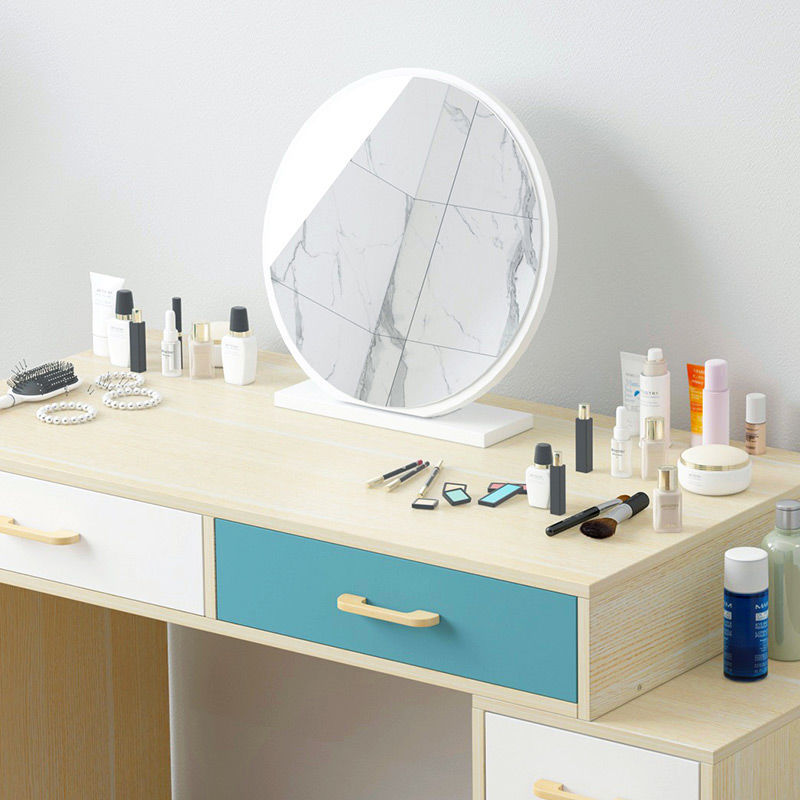 風格：北歐風格材質：金屬鋁合金形狀：圓形表面：防銹處理顏色：粉紅色，白色，金色直徑大小：30/40/50/60cm配件：鏡子/鏡子+底座場合：浴室，臥室，客廳