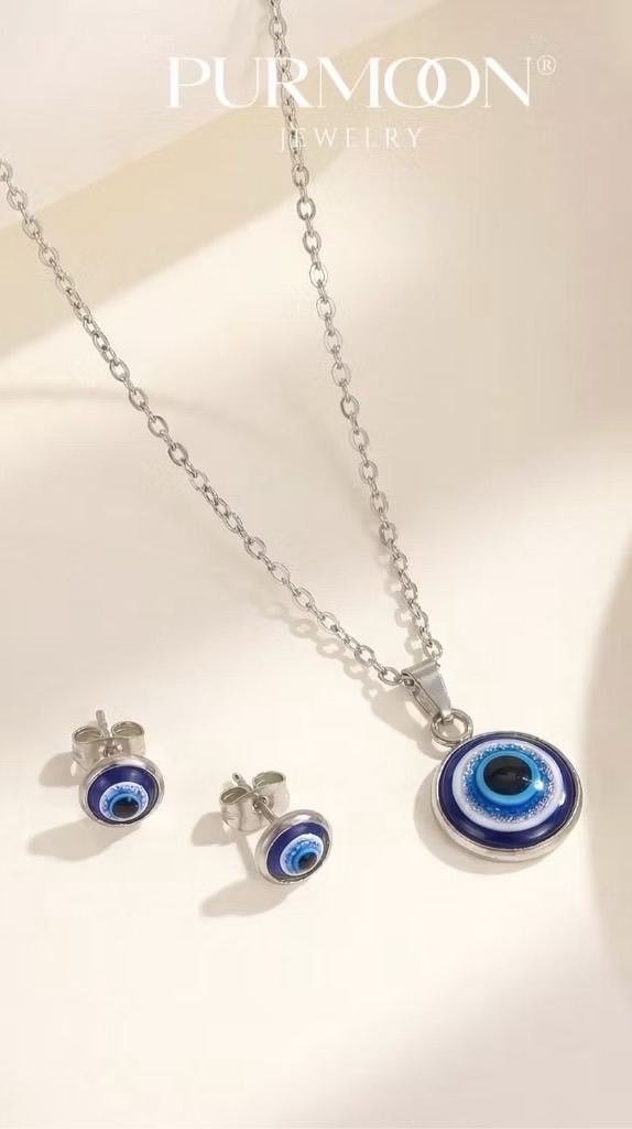 YU2631 : เซ็ตสร้อย+ต่างหู Evil Eye