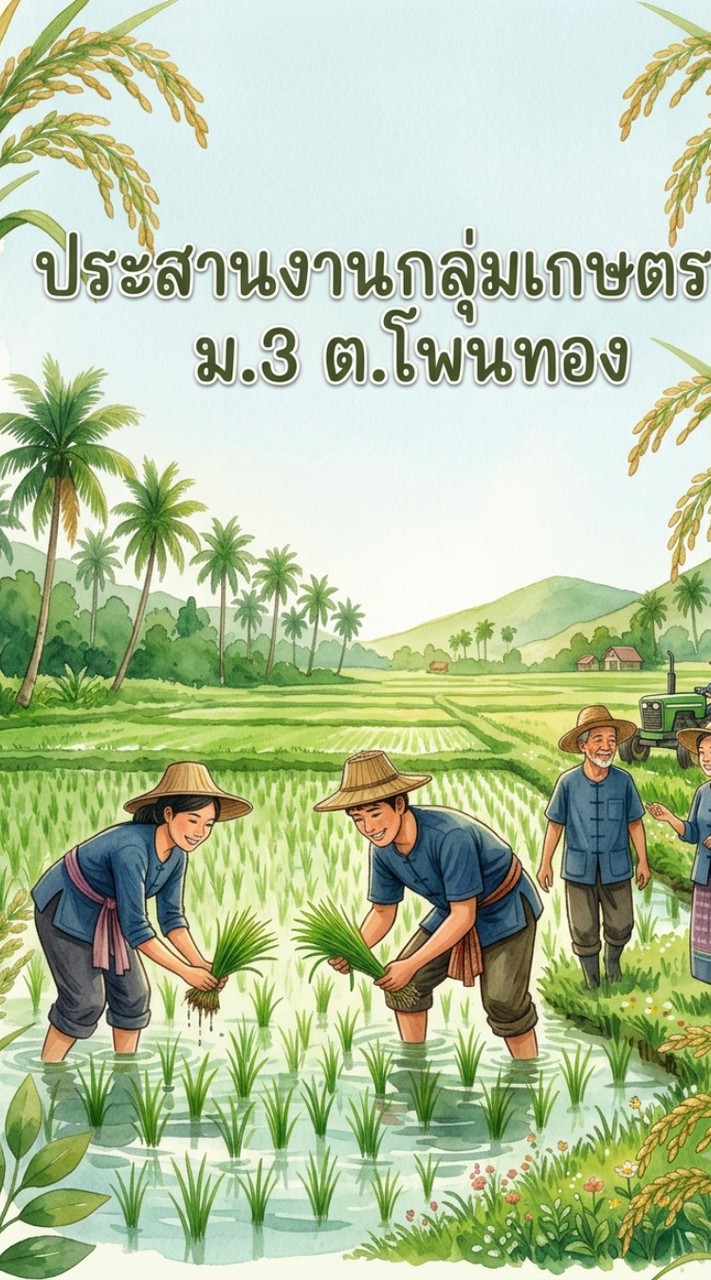 ลงทะเบียนเกษตรกร ม.3 ต.โพนทอง