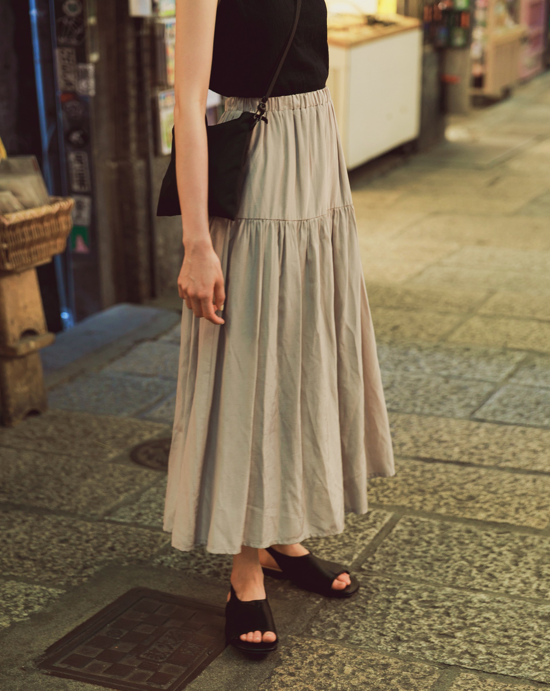 鬆緊腰結/附全長內裡/無口袋