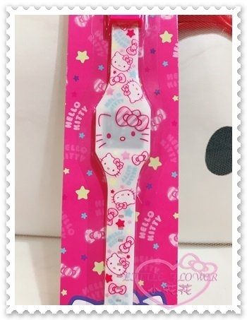 ♥小花花日本精品♥Hello Kitty 電子錶電子數字錶數字腕錶兒童錶大臉蝴蝶結星星眨眼 22016607