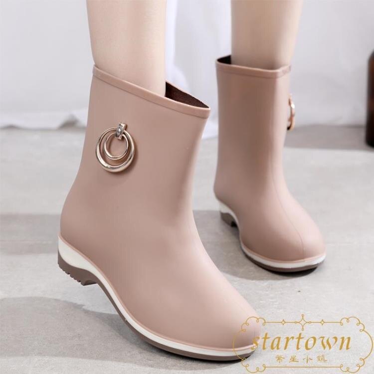 當季嚴選~雨鞋中筒成人雨靴防滑膠鞋防水時尚韓版水靴-曼莎時尚