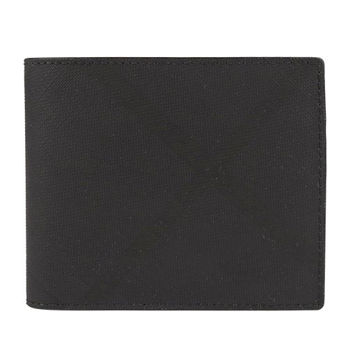 BURBERRY 防刮黑灰前斜紋.後正格二折8卡短夾(黑.灰) (152700-36)