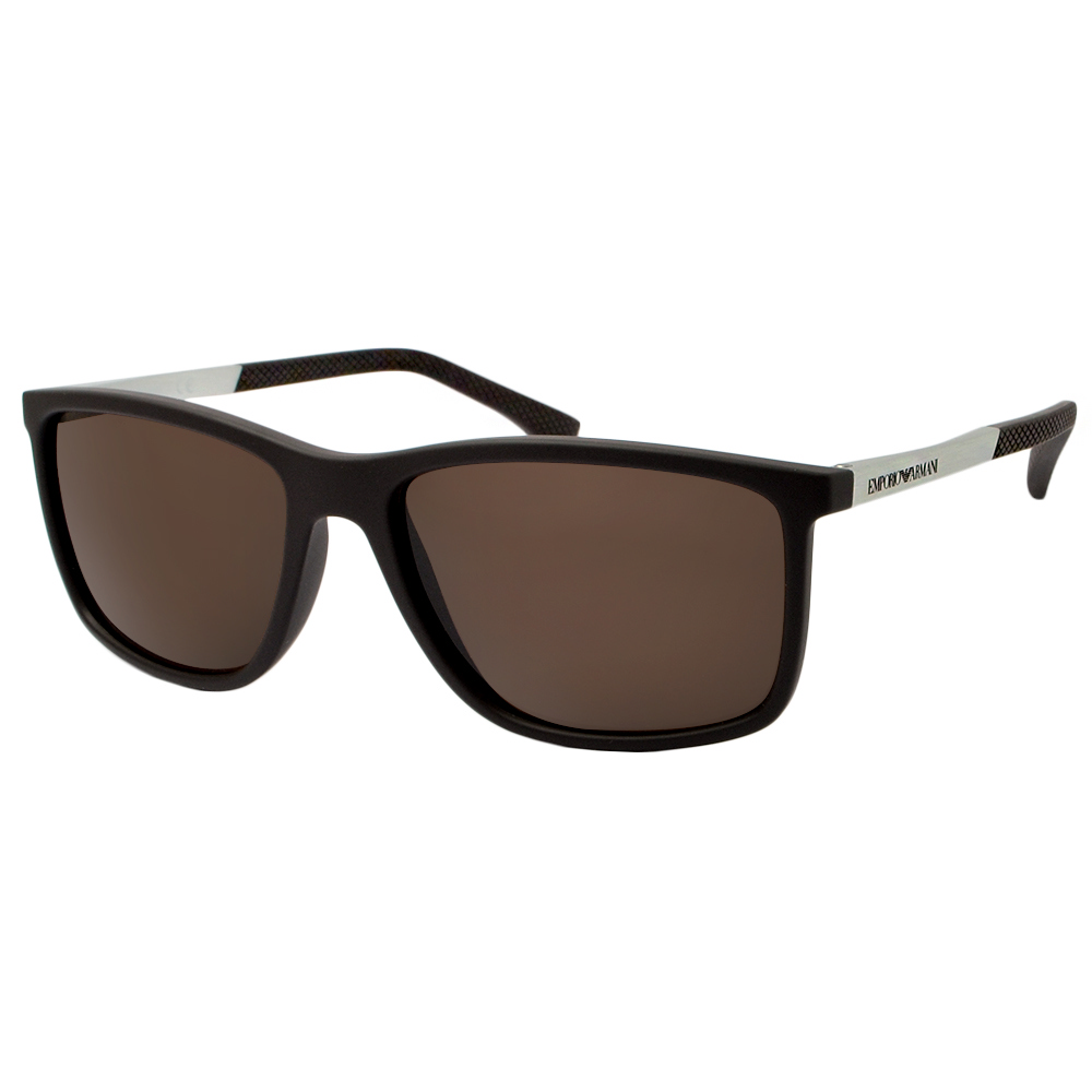 【EMPORIO ARMANI】簡約率性太陽眼鏡-咖啡框棕鏡面(#4058-506473)