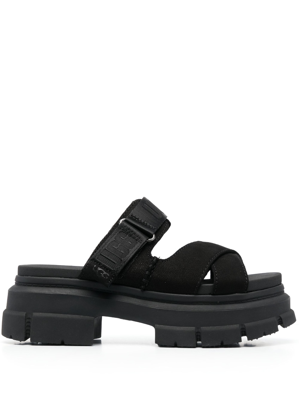 UGG - Ashton slide sandals - women - Calf Suede/Fabric/RubberRubber - 7 - Black