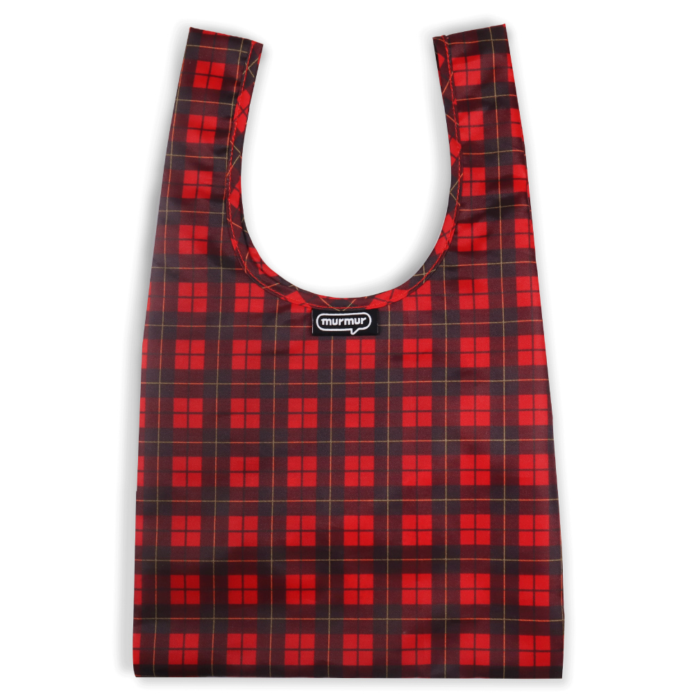 murmur便當包/便當袋推薦，小資首選：格紋紅款便當包。超過30種設計款式，材質防潑水，布料輕薄方便清洗，出門午餐只想帶著手機、錢包輕鬆外出時，murmur便當袋大小剛剛好！此款有飲料杯套之功能--