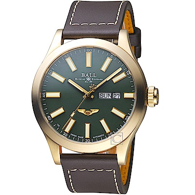 原廠公司貨具日期、星期顯示窗15支自體發光微型氣燈鋁青銅金錶殼、鈦金屬底蓋NM2186C-L4J-GR