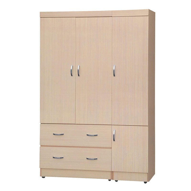 【CA193-462】無敵白橡4×6尺衣櫥 寬120.4×深60×高180公分 $5,720 【商品規格】＊正面.側板木芯板製＊中門後附鏡【是否需要組裝】＊需簡易組裝◎品築家具精心為您的起居環境營造溫
