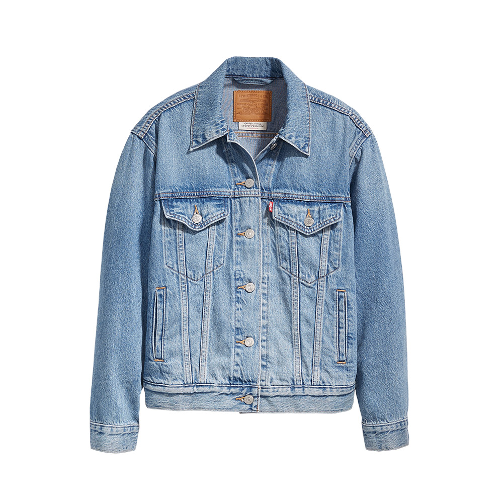 Levis 女款 牛仔外套 / 寬鬆版型 / 精工中藍染水洗 / 天絲棉 熱賣單品