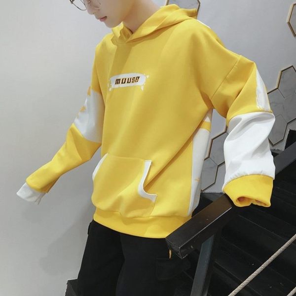 男連帽衛衣 男秋裝外套超火寬鬆情侶帽衫潮流長袖T恤 套頭衛衣《印象精品》t7210