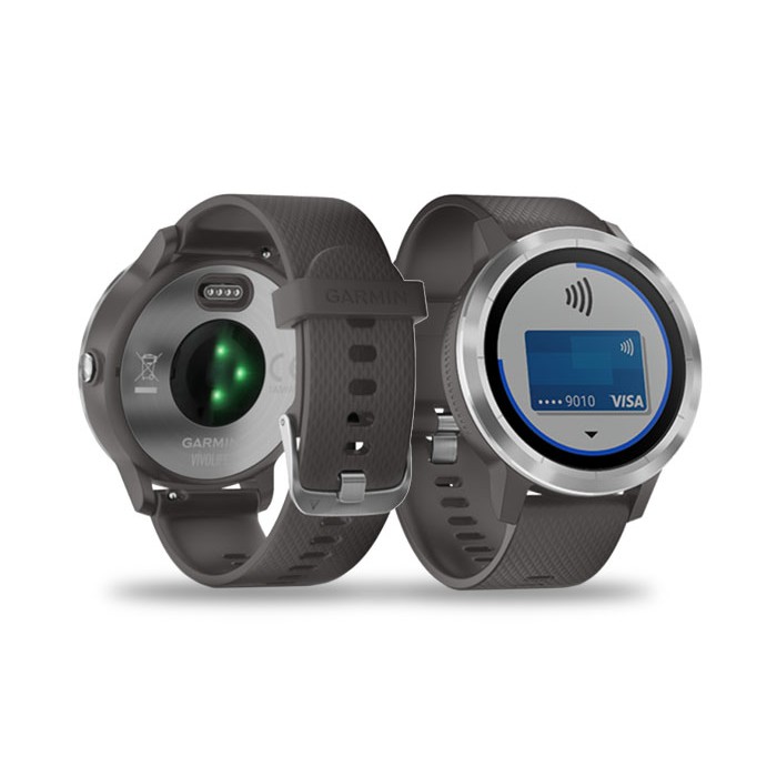 悠遊智慧腕錶 支付/健康/運動搭載悠遊卡票券功能，通勤或超商消費，手錶感應即可付款，可於手錶上查詢目前餘額、最近六筆交易紀錄及最近一筆儲值金額。Garmin Pay 行動支付1整合悠遊卡小額消費及信用