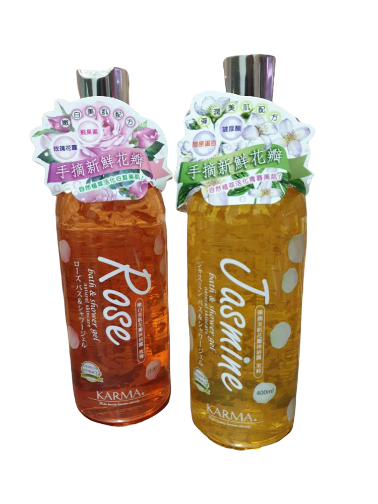 可洗澡可泡澡 女星網美一致推薦 KARMA花瓣沐浴露 精心篩選手摘花瓣泡沫細緻～洗後不乾澀 款式可挑: ️玫瑰 效期:2022.10月 ️茉莉 效期:2022.10月 ～前中後三味~層次變化~持久香噴