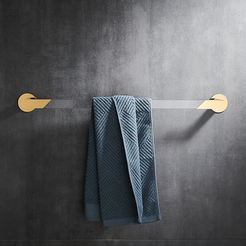 亞克力新款單桿浴室洗手間免打孔毛巾架北歐透明浴巾架衛浴掛件