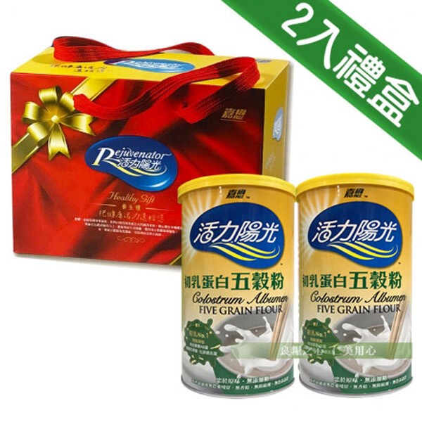 嘉懋 養生禮盒(2罐/盒) 嘉懋 初乳蛋白五穀粉(500g/罐) 嘉懋食品以嚴謹態度，致力於研發對人體健康有益之優質養生保健食品。 嚴選高品質黃金牛初乳粉，絕無抗生素與成長激素，品質有保障。 精選上等