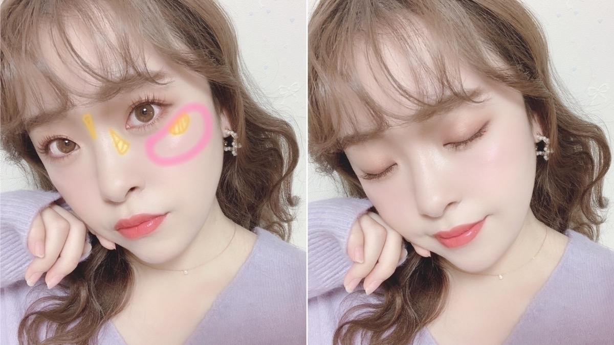 成熟可愛情人節妝容：局部打亮