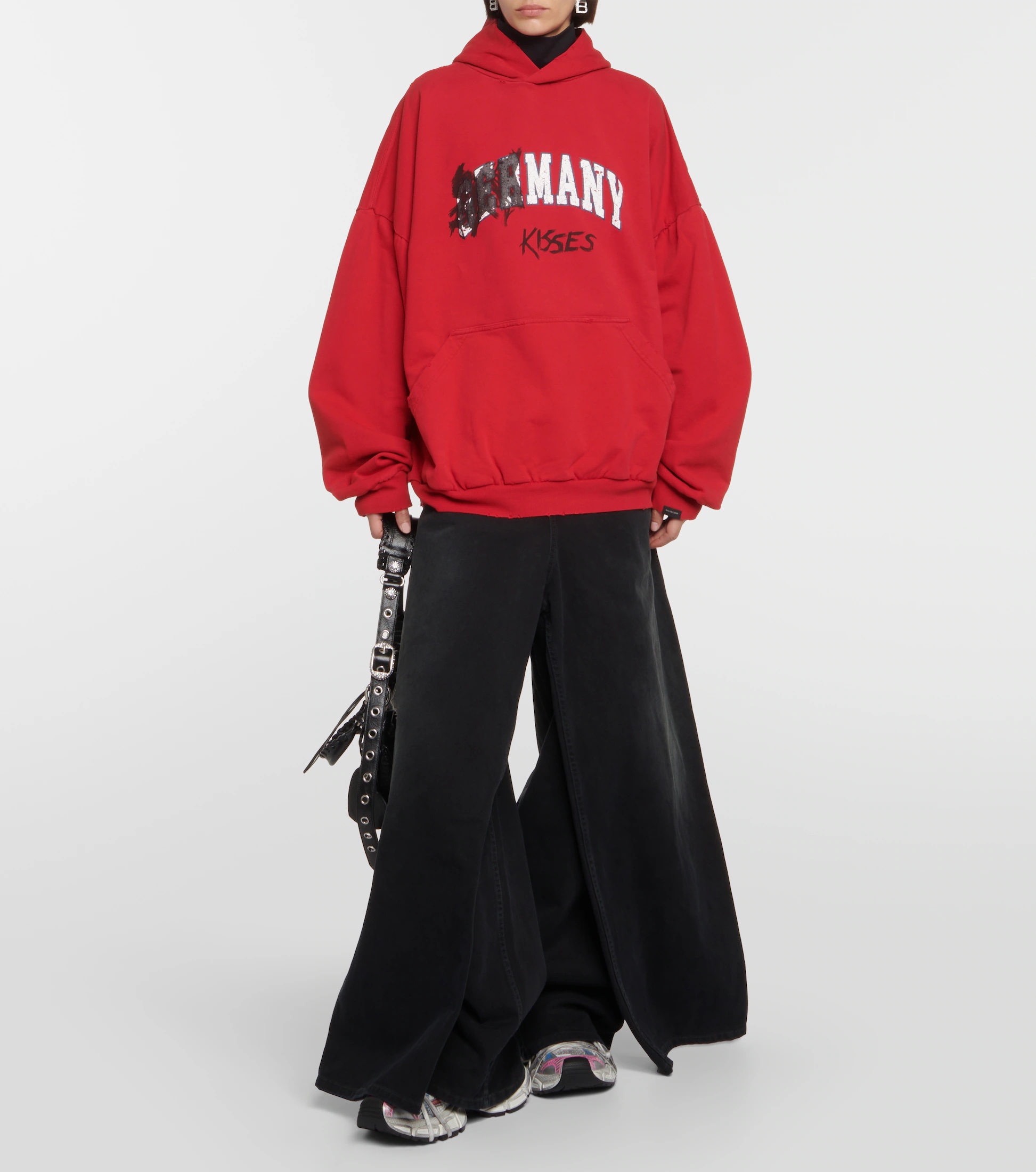 BALENCIAGA Printed cotton jersey hoodie