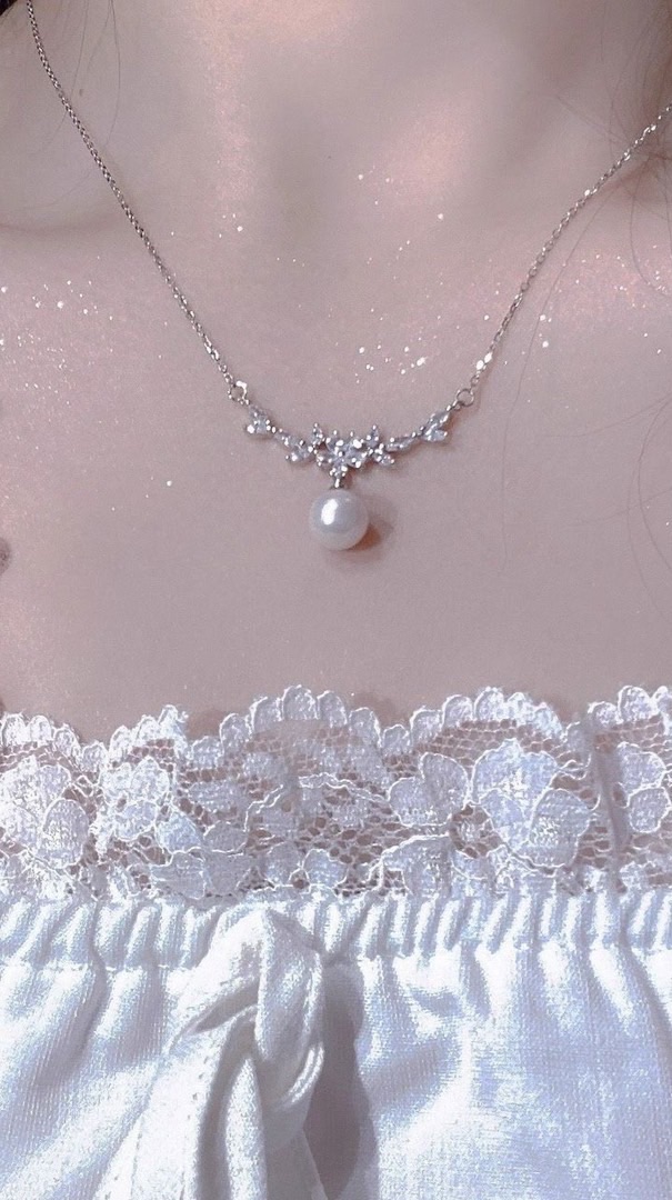 🟥💜 (R37) กรกาญจน์เครื่องประดับ - สร้อยไข่มุกเงิน